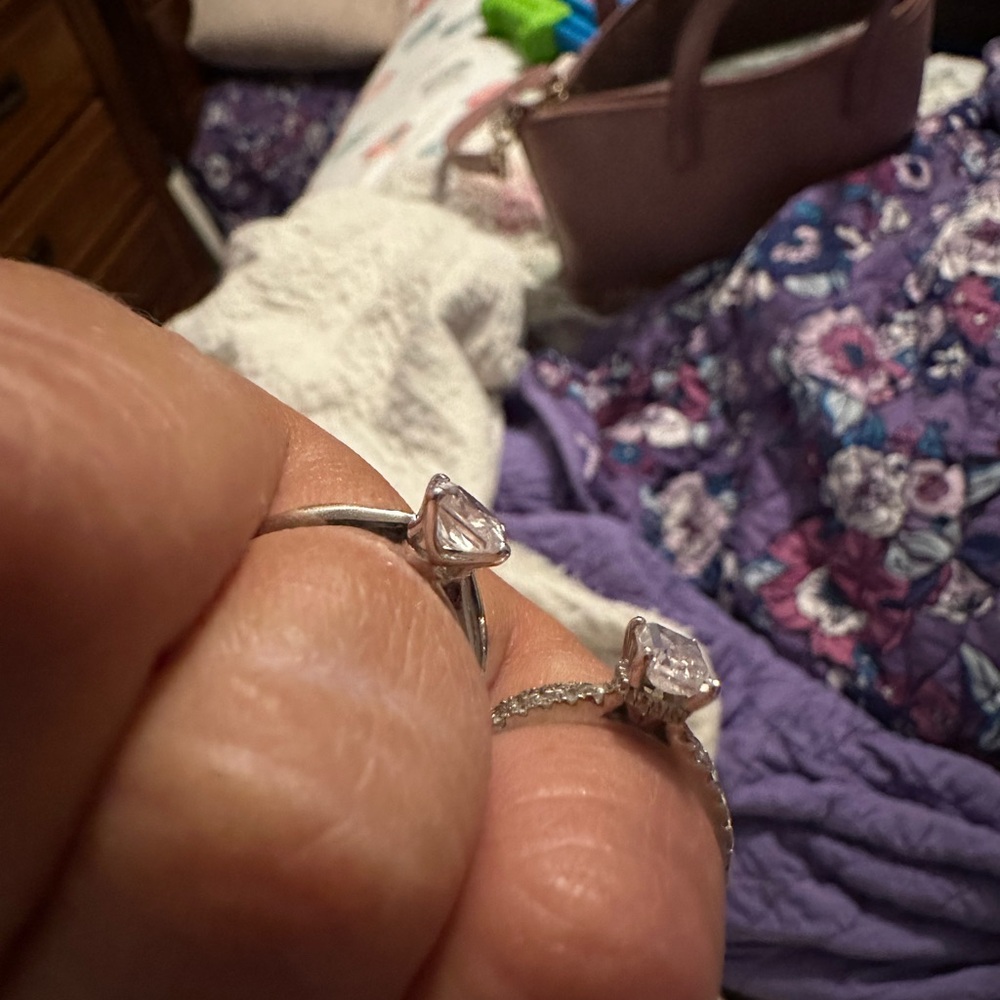 Single Solitaire Sterling Silver Ring - image 2